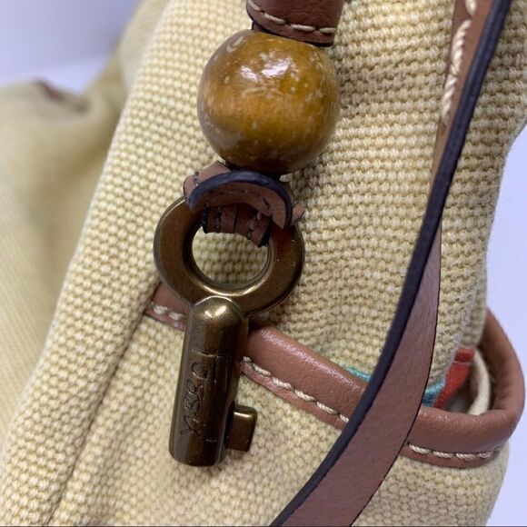 Fossil Khaki Canvas Shoulder Bag - Picture 6 of 13